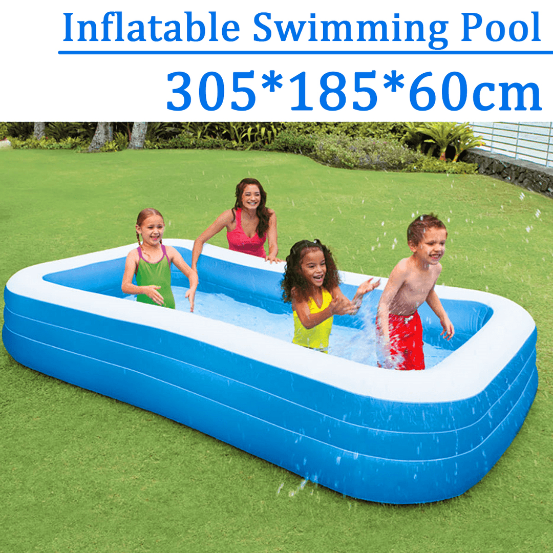 3~5Persons 300Cm*185Cm*60Cm Inflatable Pool Summer Swimming Garden Outdoor Inflatable Swimming Pool for Children Adult - MRSLM