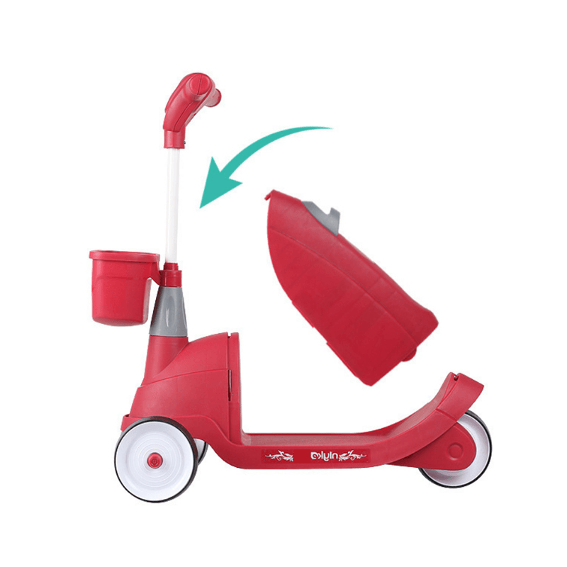 4.8CM Wide Shock-Absorbing Wheels Children'S Three-Wheeled Scooter ABS Plastic Limit 30 ° Children Bike - MRSLM