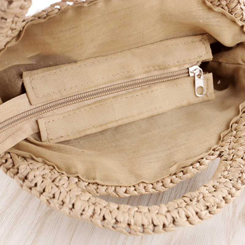 Women Straw Canteen Light Crossbody Bag Phone Bag Beach Bags - MRSLM