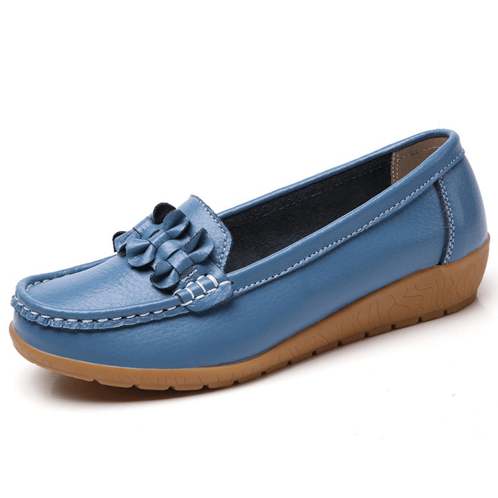 Women Bowknot Stitching Decor Comfy Slip Resistant Casual Loafers - MRSLM