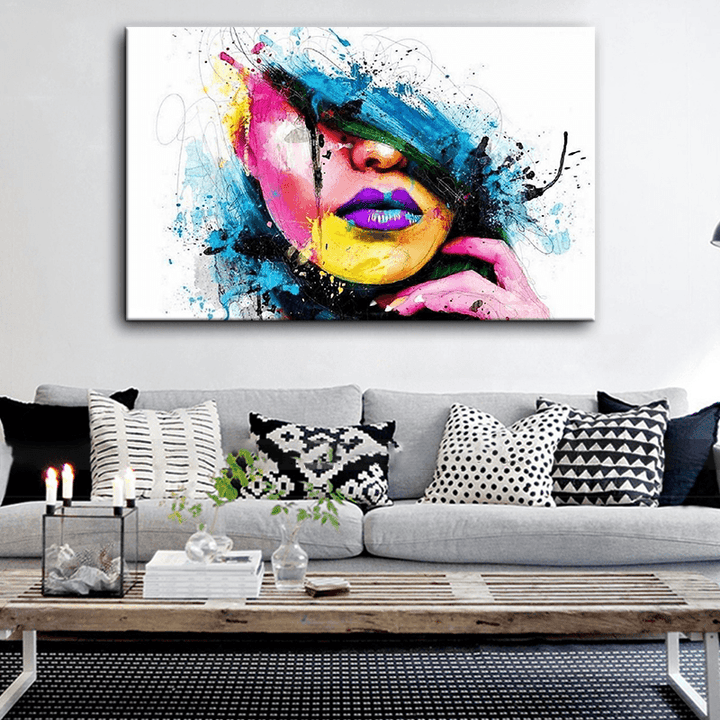 Hand Painted Oil Paintings People Modern Stretched on Canvas Wall Art for Home Decoration - MRSLM