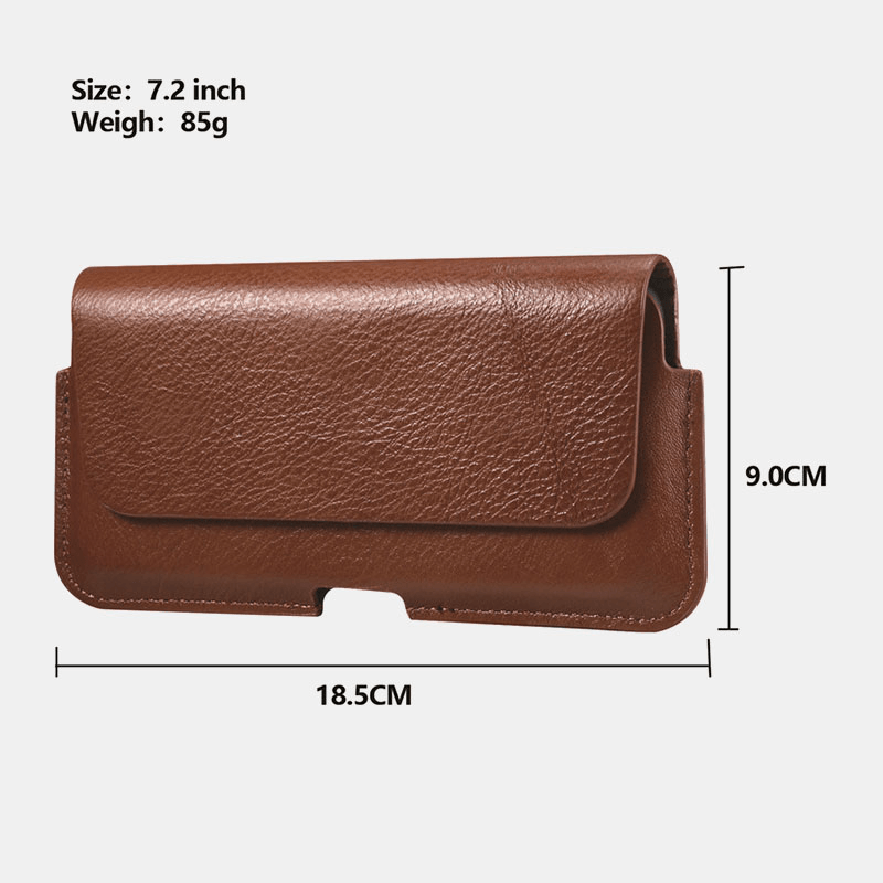 Men Multi-Size Design Waist Bag Genuine Leather Large Capacity Belt Bag Phone Bag - MRSLM