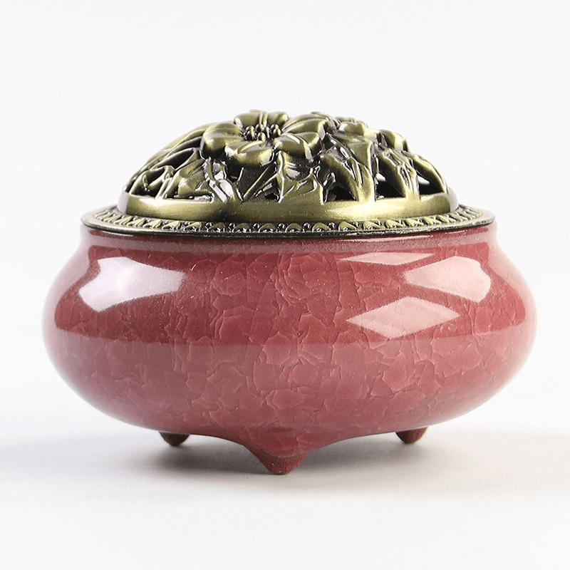 Ceramic Incense Burners Portable Porcelain Censer Buddhism Incense Holder Home Tea House Yoga Studio Decorations - MRSLM