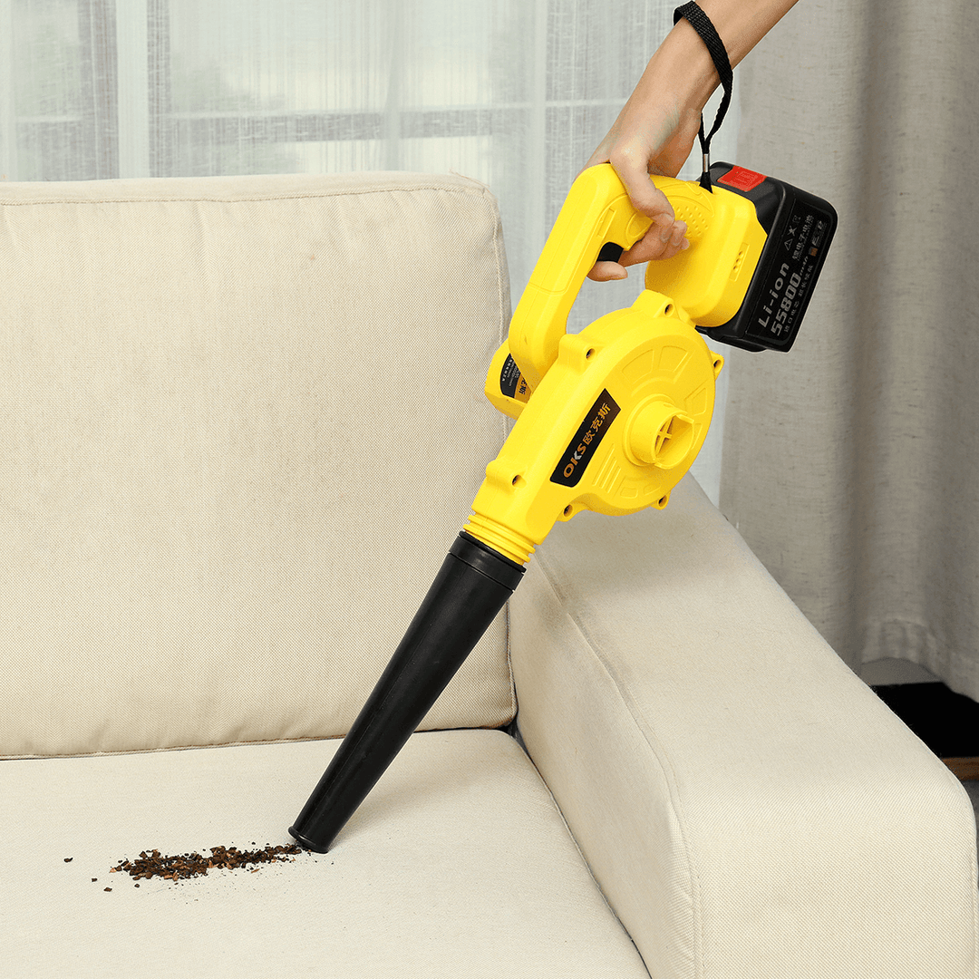 110-220V Cordless Handheld Electric Blower Air Vacuum Dust Leaf Cleaner Sweeper One Lithium Battery - MRSLM