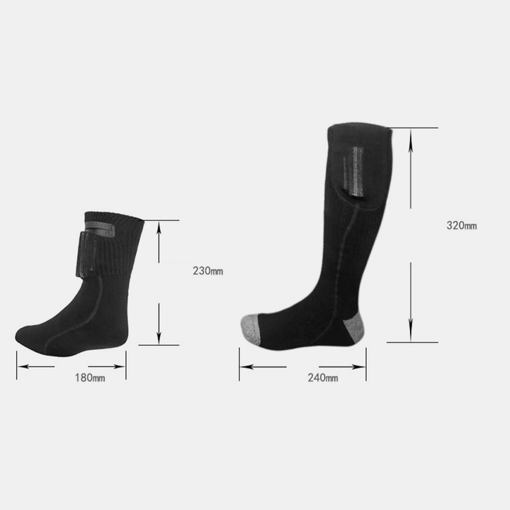 Men Cotton Rapid Heating USB Charging Keep Warm Winter Outdoor Foot Warmer Heated Tube Socks - MRSLM