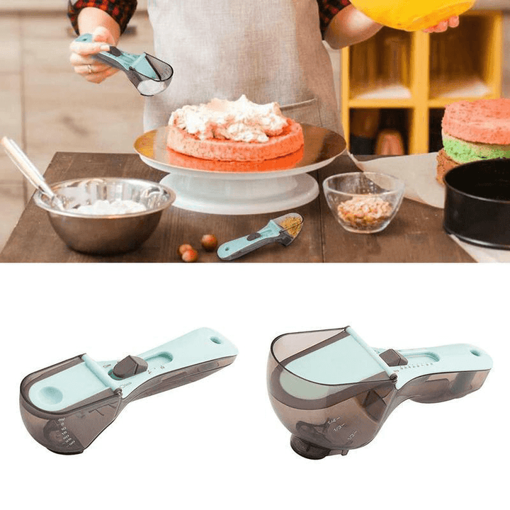 2 Piece Set Spoon Scale Measuring Spoon Set Adjustable Measuring Baking Tool Kitchen Tools - MRSLM