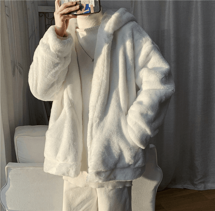 Fashion Simple Pure Color Lamb Cashmere Cotton Coat - MRSLM