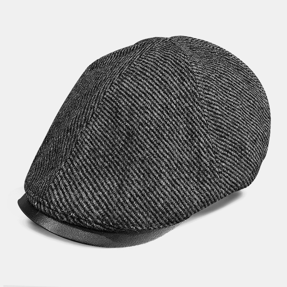 Men Wool Warm Retro British Style Young Painter Hat Beret Hat Forward Hat Flat Hat - MRSLM