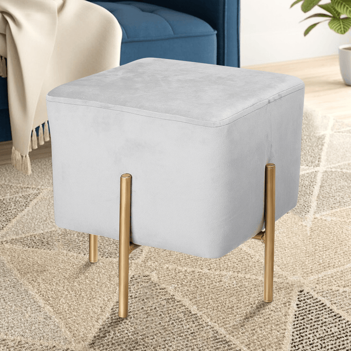 Velvet Cubic Stool Fabric Shoe Bench Seat Stool Modern Chair Ottomans Sofa Footstool Home Doorway Clothing Store Furniture Decoration - MRSLM