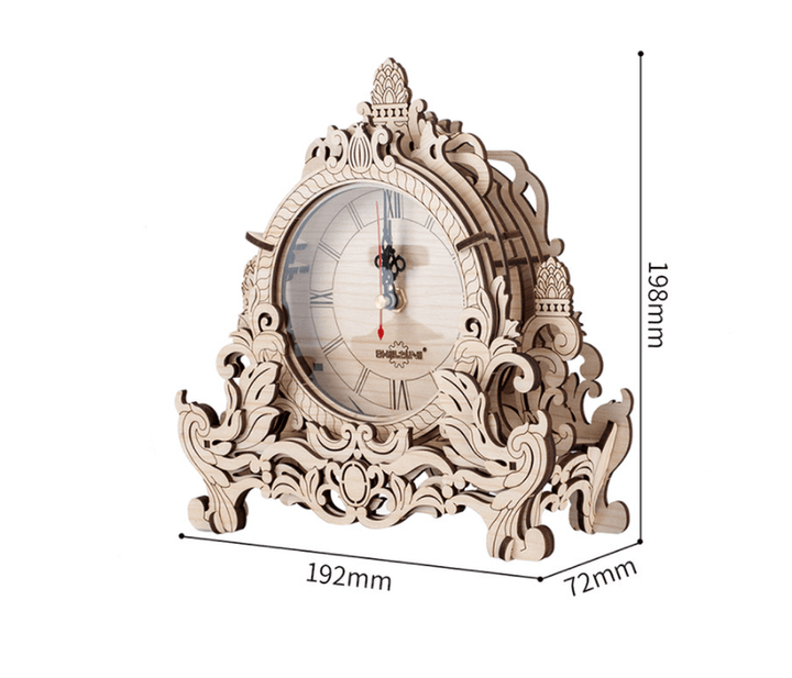 Wood Color Fashion Creative Wooden Clock 3D Puzzle - MRSLM