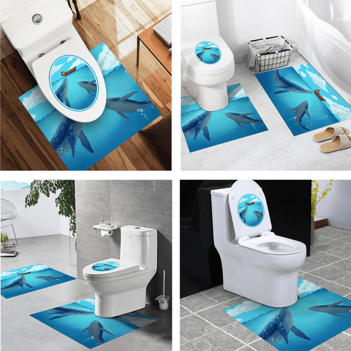 Bathroom Toilet Special 3 Pcs Set PVC Waterproof for 4 Styles Non-Slip Wear Resistant Stickers - MRSLM