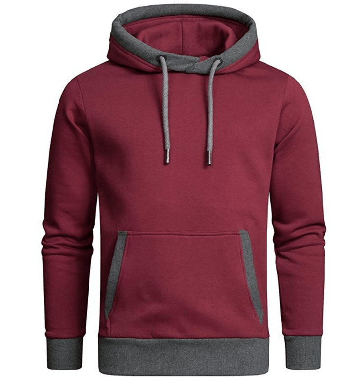 Solid Color plus Fleece Hooded Sweater Loose Men'S Clothing - MRSLM