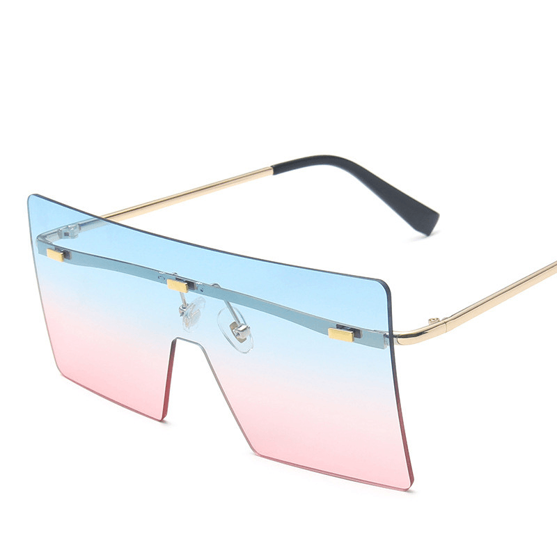 Large Frame One-Piece Sunglasses Women'S Square Frameless Ocean Piece Sunglasses - MRSLM