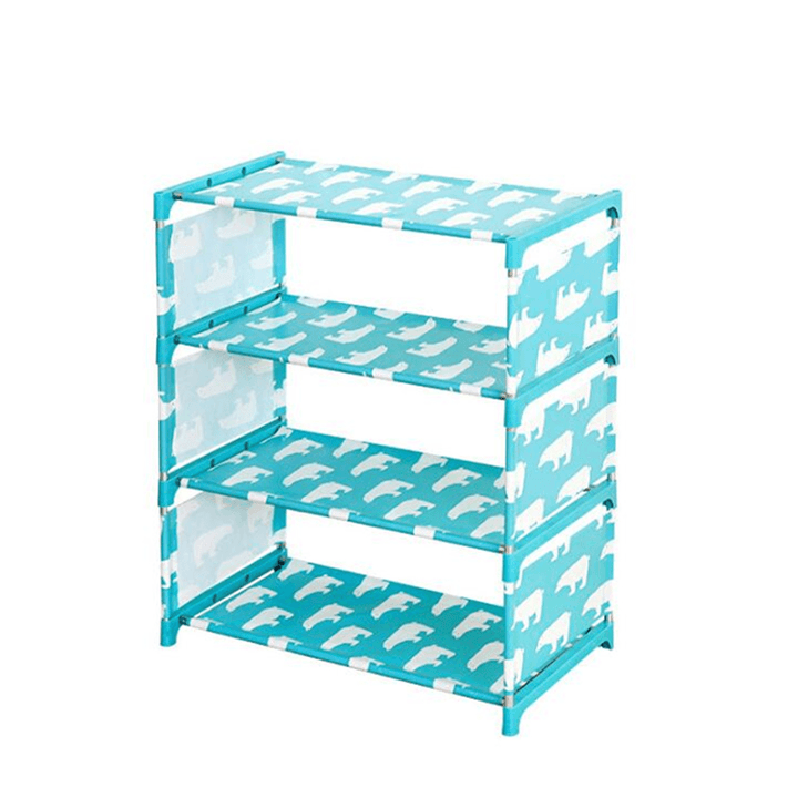 4 Layer Home Shoe Stand Wall Bench Rack Shelf Storage Baskets Closet Organizer Cabinet - MRSLM