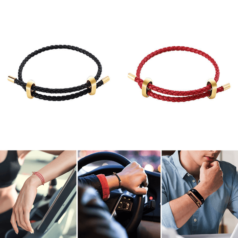 LUCKYME 25/44Cm Genuine Leather Bracelet 316 Steel Buckle Hand Strap Wristband for Men Women - MRSLM