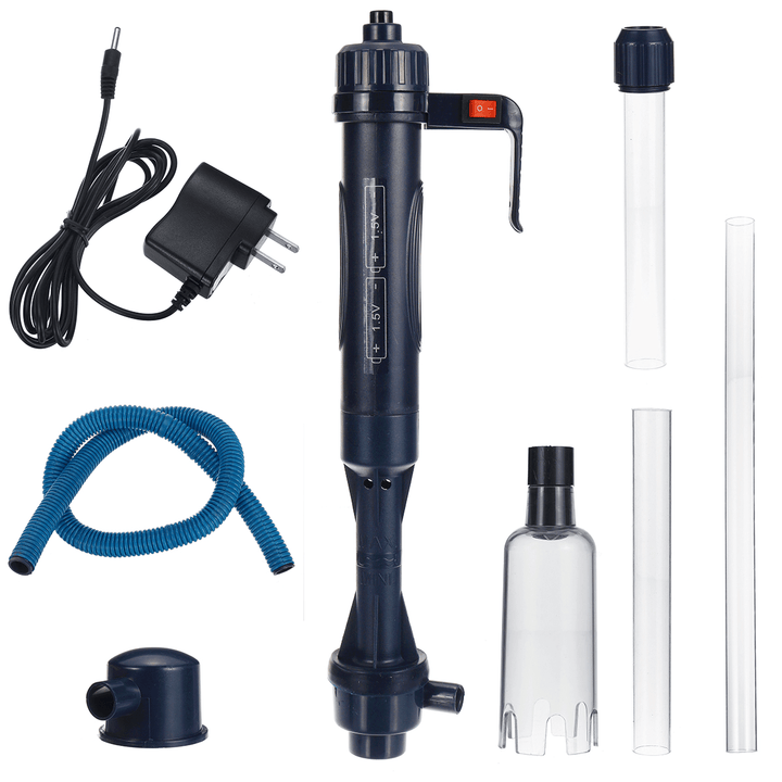 110V Aquarium Gravel Electric Cleaner Fish Tank Vacuum Siphon Cleaner Pump W/ Adapter - MRSLM