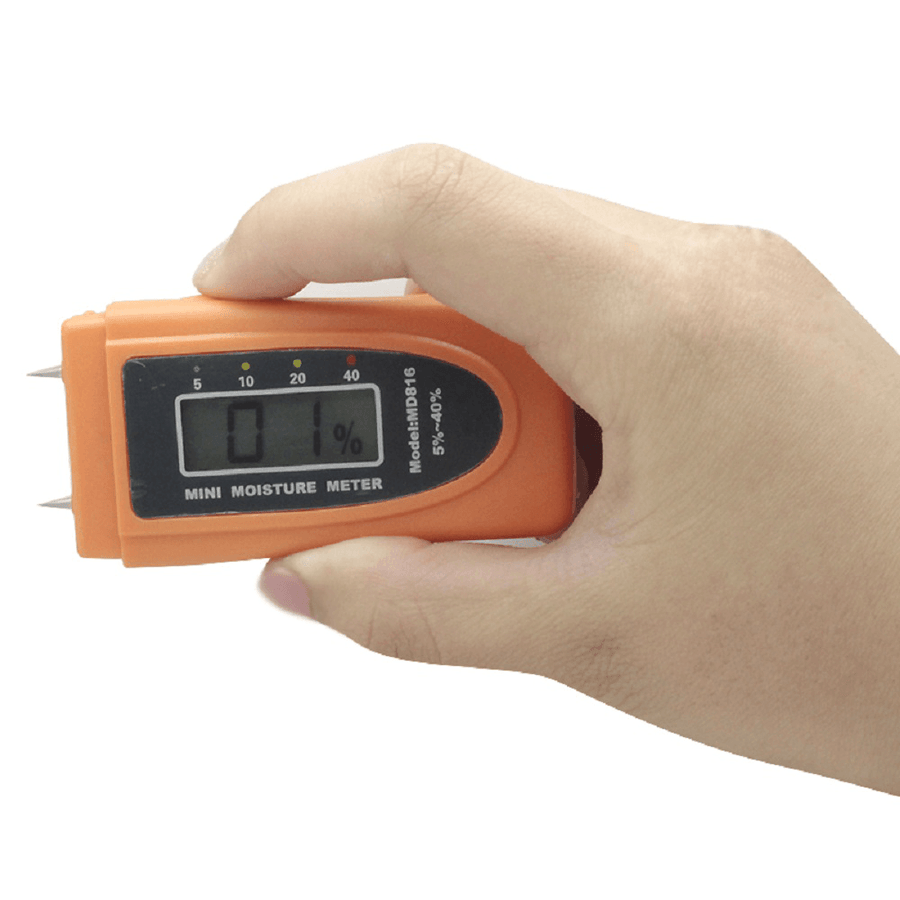 MD816 Mini Digital Wood Moisture Meter Tester Range 5%~40% Test Moisture Content of Wood 1% Resoluti - MRSLM