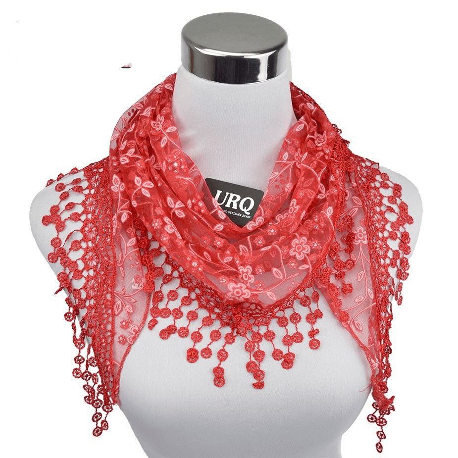 Small Floral Shawl Scarf Ethnic Style Wild Kerchief Gauze - MRSLM