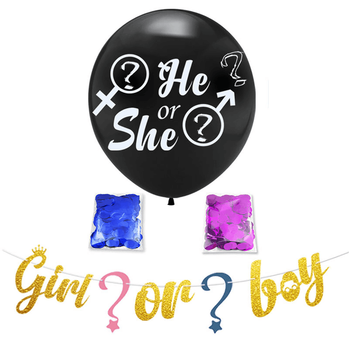 Latex Balloons Boy or Girl/He or She Creative Party Baby Shower Supply Party Decorations - MRSLM