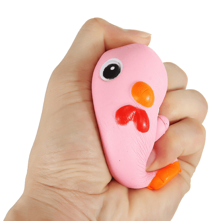 Squishy Pink Chicken Jumbo 10Cm Slow Rising Collection Gift Decor Soft Toy Phone Bag Strap - MRSLM