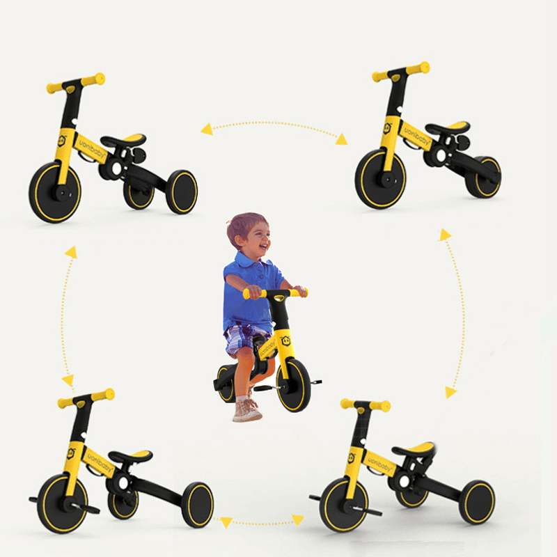 UONIBABY 4-In-1 Kid Tricycle Folding Children Balance Bike Baby Push Scooter Baby Stroller for 1-6 Years Old - MRSLM