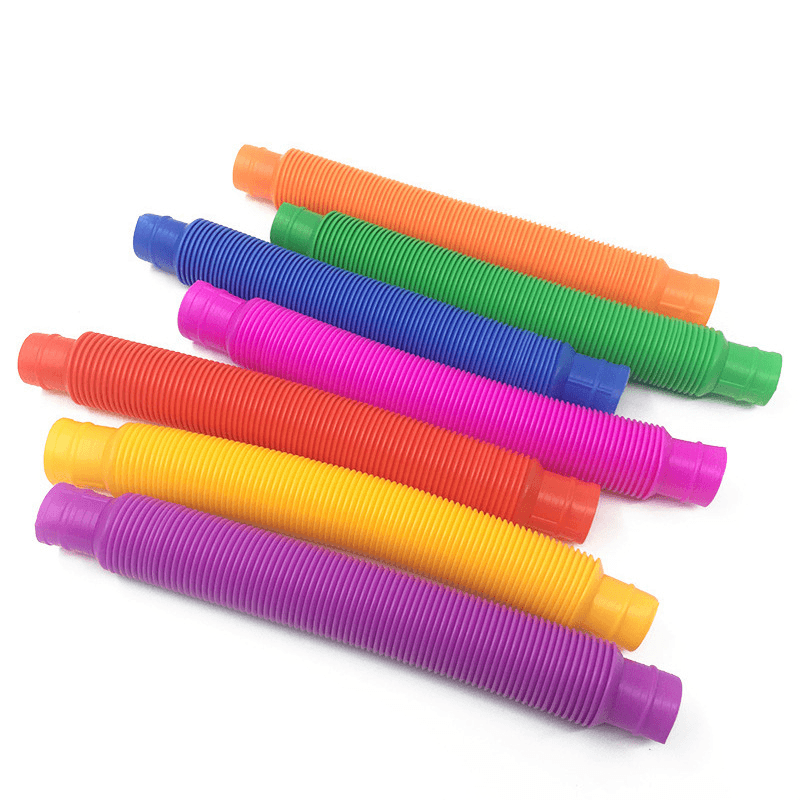 Colorful Fidget Pop Tube Toys for Kids Pipe Sensory Tools for Stress Relief Educational Folding Toy - MRSLM