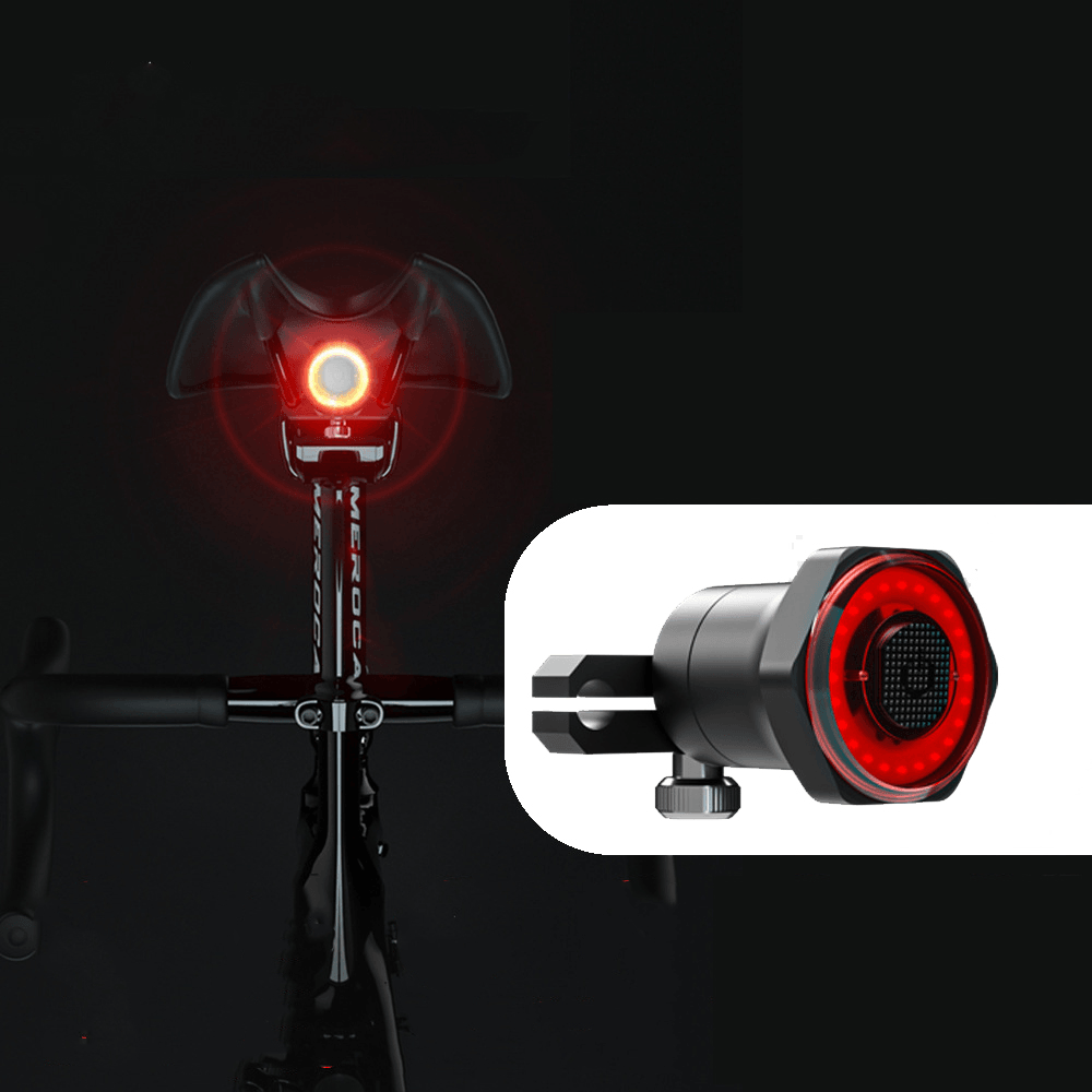 MEROCA MX2 100LM Smart Sensor Light Brake Induction 24H Running Time 4 Modes 500Mah USB Rechargeable 180° Floodlight Outdoor Cycling Bike Tail Light IPX6 Waterproof - MRSLM