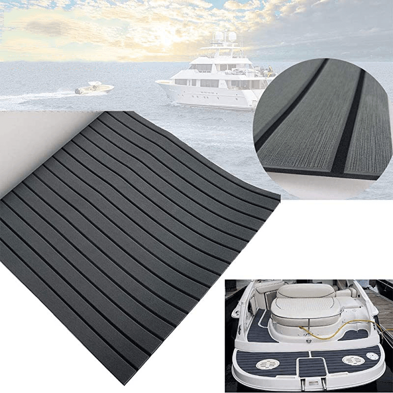 240X60X0.5Cm EVA Boat Flooring Pad Faux Teak Decking Sheet Non-Slip Self-Adhesive Kayaks Mat Outdoor Boating - MRSLM