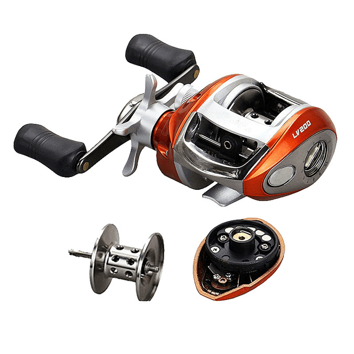 ZANLURE LV200/201 6.2:1 12+1BB Stainless Steel Baitcasting Fishing Reel Left / Right Water Drop Fishing Wheel - MRSLM