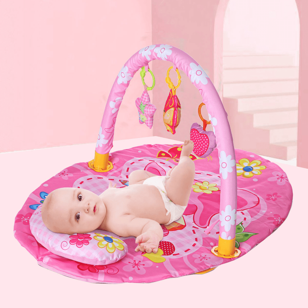 Baby Gym Play Mat Educational Rack Toys Baby Gym Mat with Music Lights Infant Fitness Carpet Gift for Kids - MRSLM