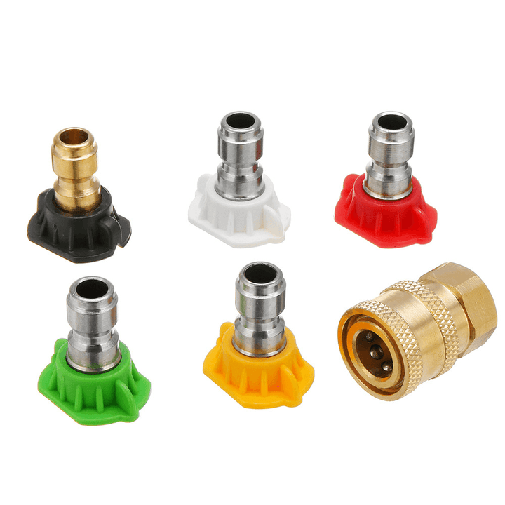 0 15 25 40 Degree Soap Quick Release Connect Jet Power Wash Spray Nozzle Tip Set - MRSLM