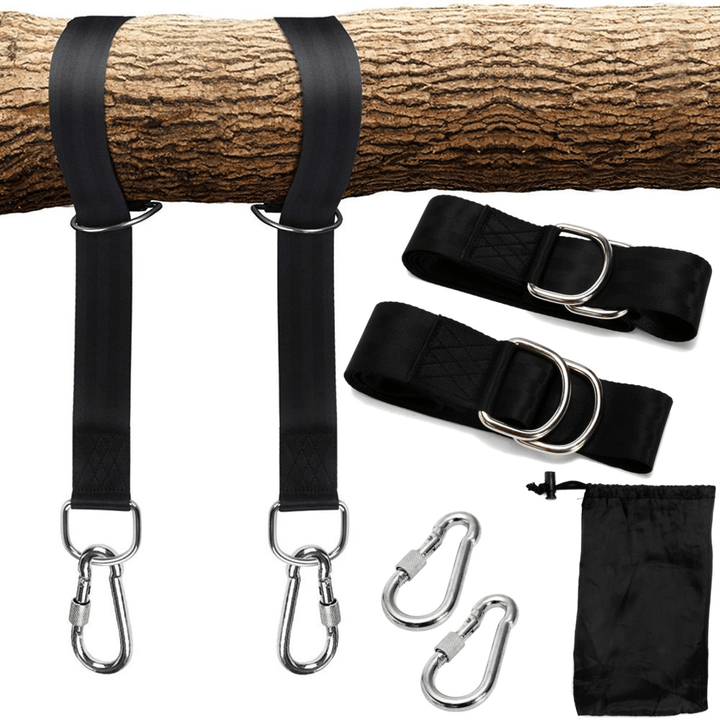 5Pcs Camping Hammock Swing Tree Sling Straps Set Heavy Duty Outdoor Accessory Garden Recreation - MRSLM