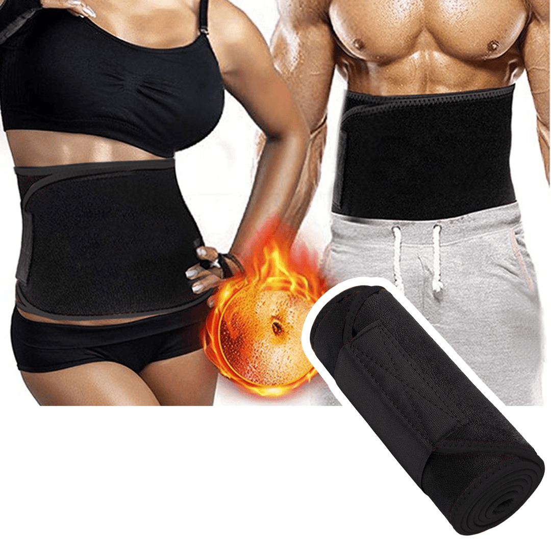 KALOAD Sports Fitness Body Shaping Waist Belt Elastic Pressure Straining Waist Support - Black - MRSLM