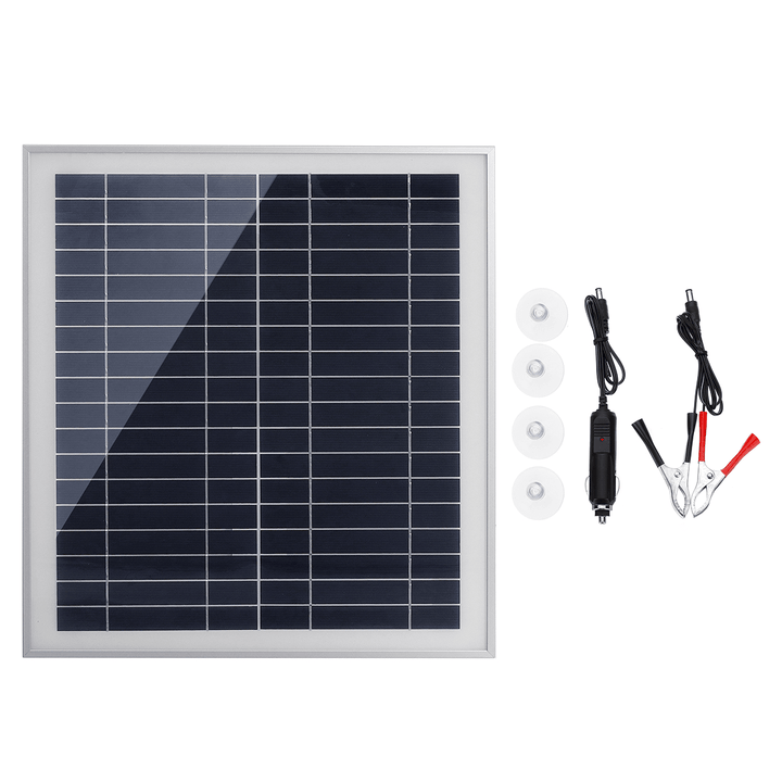 25W Portable Solar Panel Kit DC USB Charging Double USB Port Suction Cups Camping Traveling - MRSLM