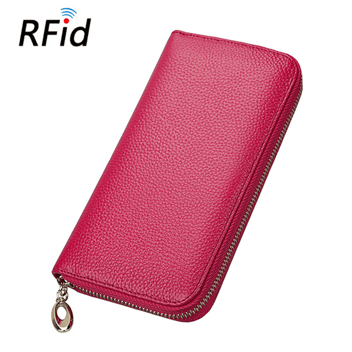 RFID Antimagnetic Genuine Leather Multi-Function Wallet - MRSLM