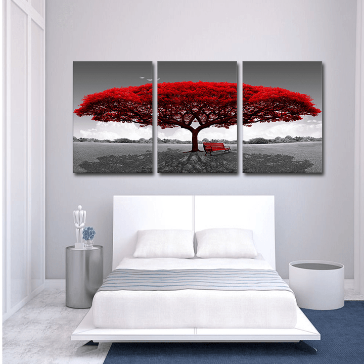 Miico Hand Painted Three Combination Decorative Paintings Redwood Tree Wall Art for Home Decoration - MRSLM