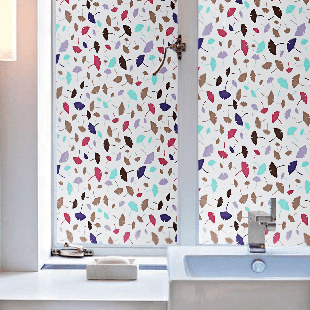 3D PVC Waterproof Glass Sticker UV Blocking Window Film Decor Privacy Static Cling for Bath Decor - MRSLM