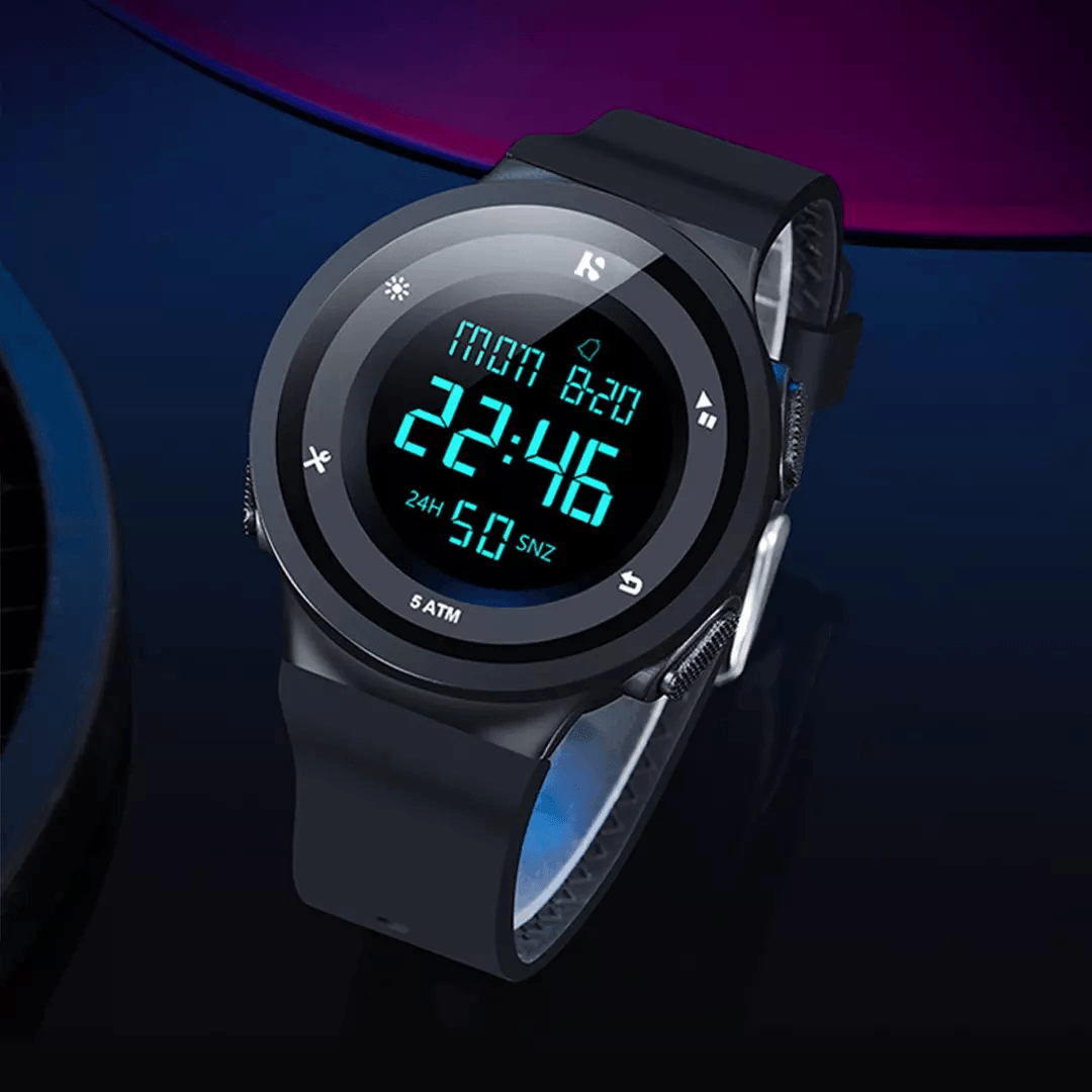 Twentyseventeen Qingpai Multifunction 12/24 Hour Date Week Luminous Display Alarm Clock Stopwatch 5ATM Waterproof Men Digital Watch from Xiaomi Youpin - MRSLM