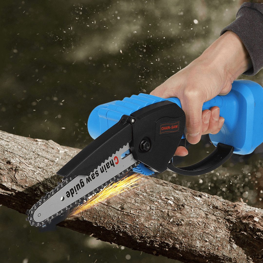 Electric Chain Saw Cordless Wood Mini Cutter 1200W One-Hand Saw Woodworking - MRSLM