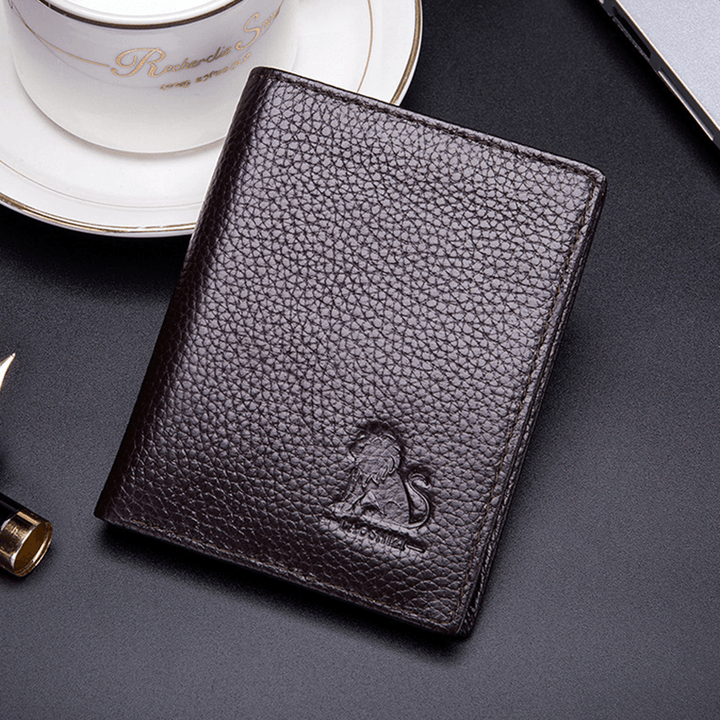 Men Faux Leather Card Holder Thin Wallet - MRSLM