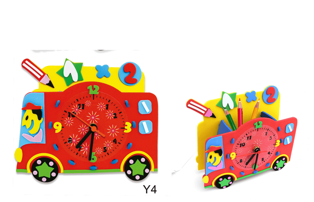 Clock DIY Handmade Materials Cartoon Early Education for Children - MRSLM