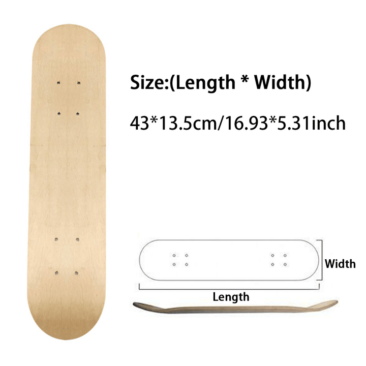 7 Layers Maple Double Rocker Skateboard Maple Skateboard Deck DIY Children Skate Board 43/60/70/80CM Longboard Skateboards - MRSLM