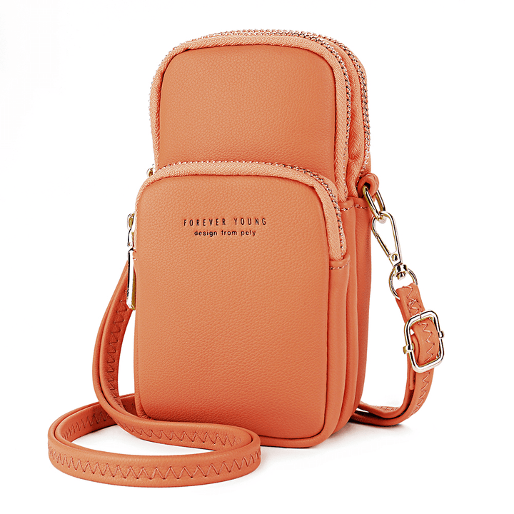 Women Fashion Solid Phone Bag Casual Crossbody Bag - MRSLM