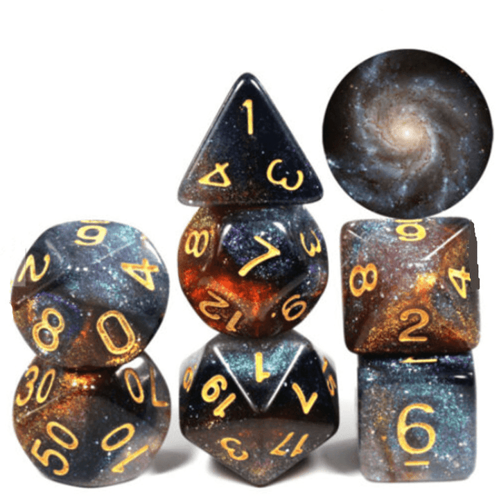 7PCS T&G Creative Universe Galaxy Polyhedral Dices Set for DND Game Desktop Games - MRSLM