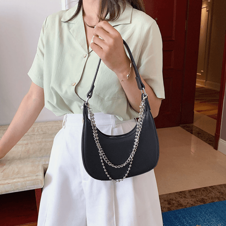 Women Cow Pattern Casual Stylish Chain Tote Shoulder Bag Handbag - MRSLM