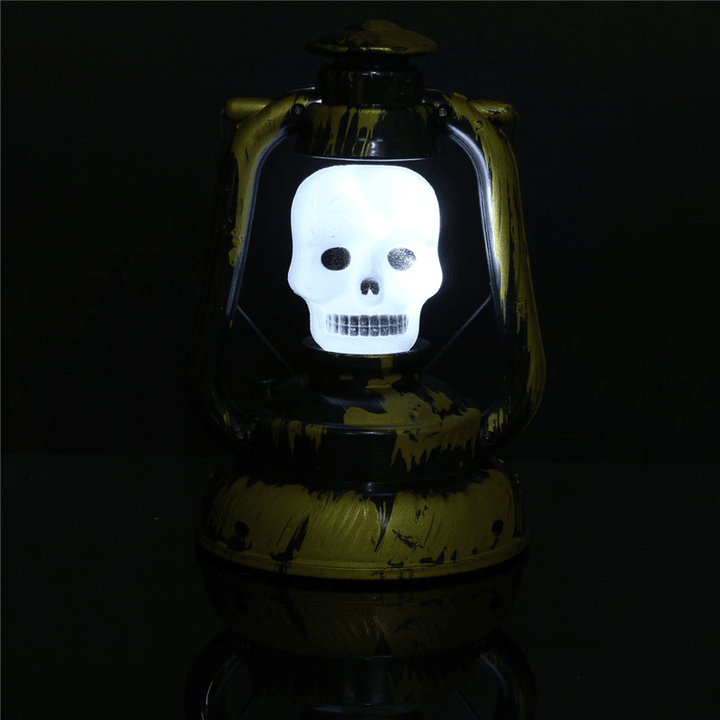 Halloween Pumpkin Skull Witch Lantern Lamp with Light Laughter - MRSLM