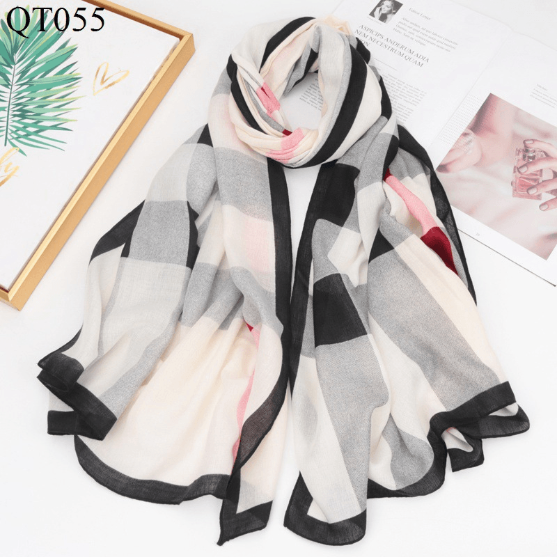 Cotton and Linen Shawl European and American Cotton Warm Scarf Plaid Shawl Scarf - MRSLM