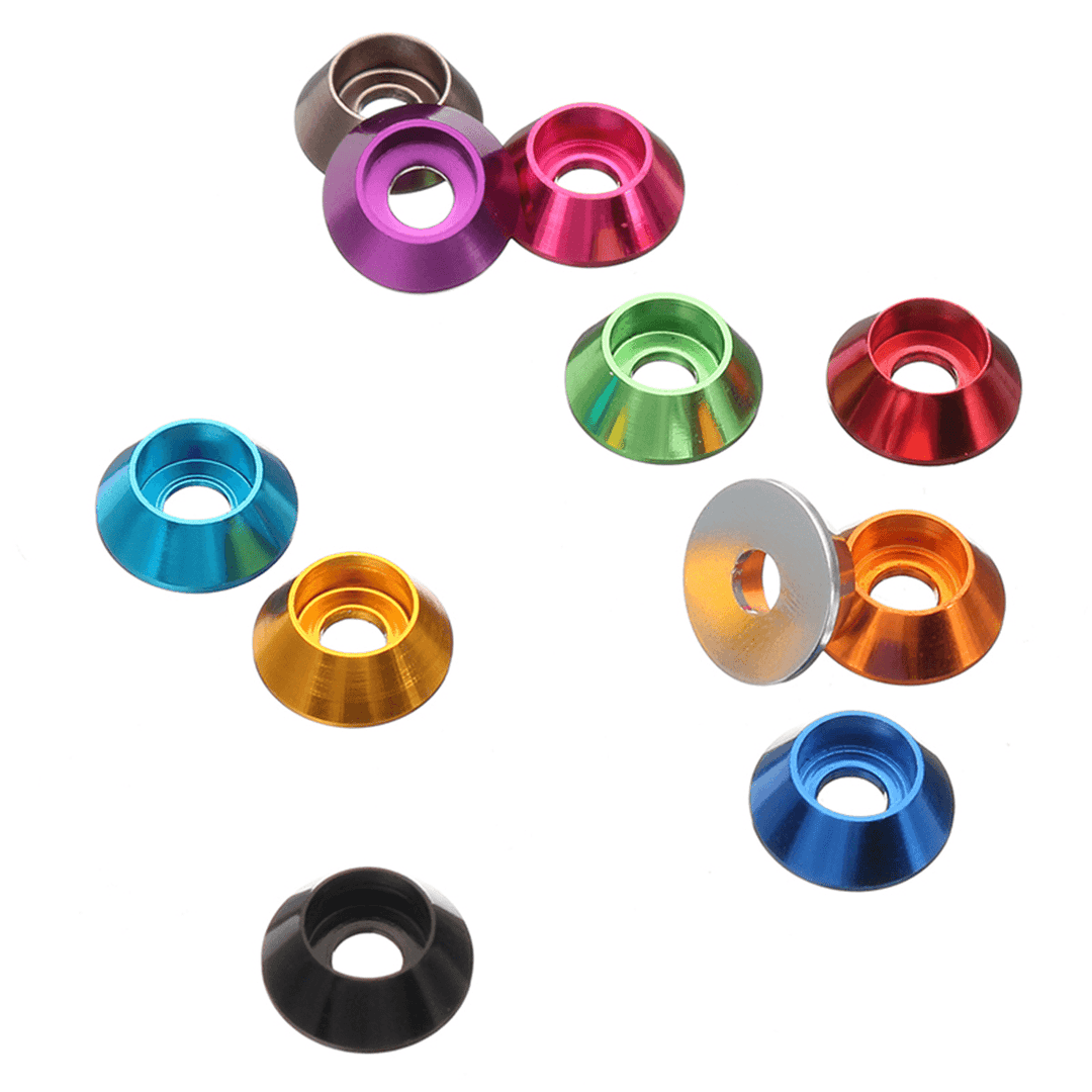 Suleve™ M6AN1 10Pcs M6 Cup Head Hex Screw Gasket Washer Nuts Aluminum Alloy Multicolor - MRSLM