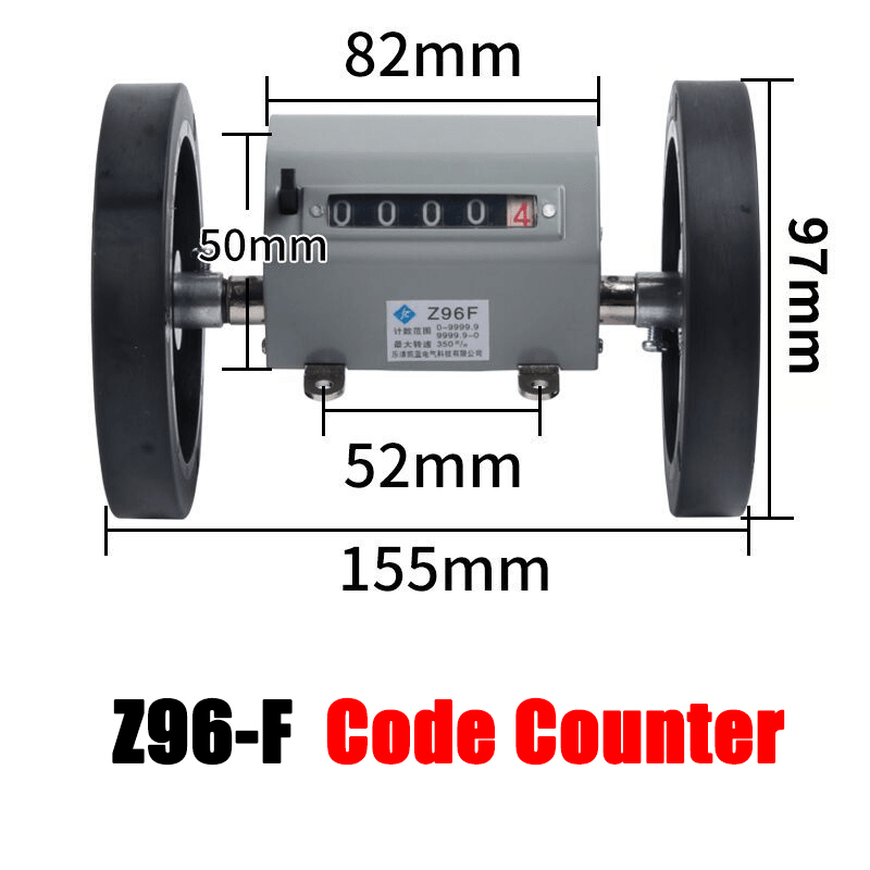 Z96-F 0-9999.9M Mechanical Length Distance Meter Counter Double Rolling Wheel - MRSLM