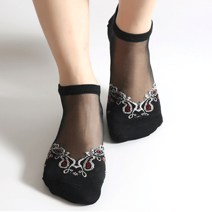 Women Summer Ultra Thin Breathable Crystal Silk Socks - MRSLM
